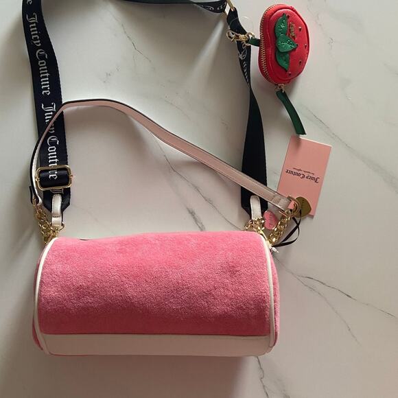 Juicy Couture Sweet N Juicy Apple Mini Barrel Bag w Strawberry Coin Pouch -- NWT - Picture 2 of 6